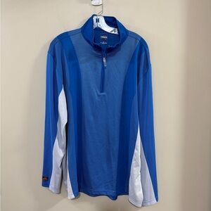 Ashworth 1/4 Zip Golf Blue and White Pullover. Size XL